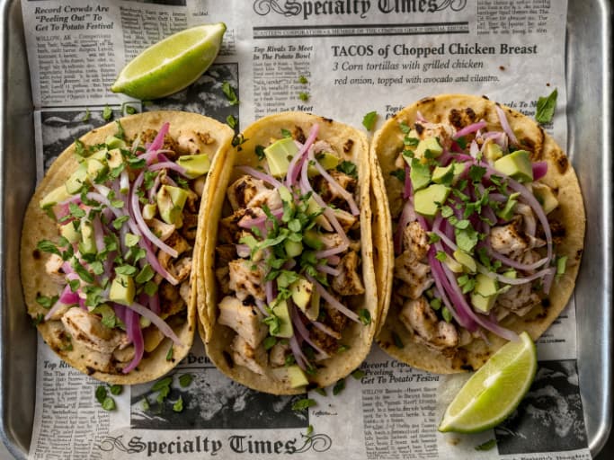 TACOS of Chopped Chicken Breast