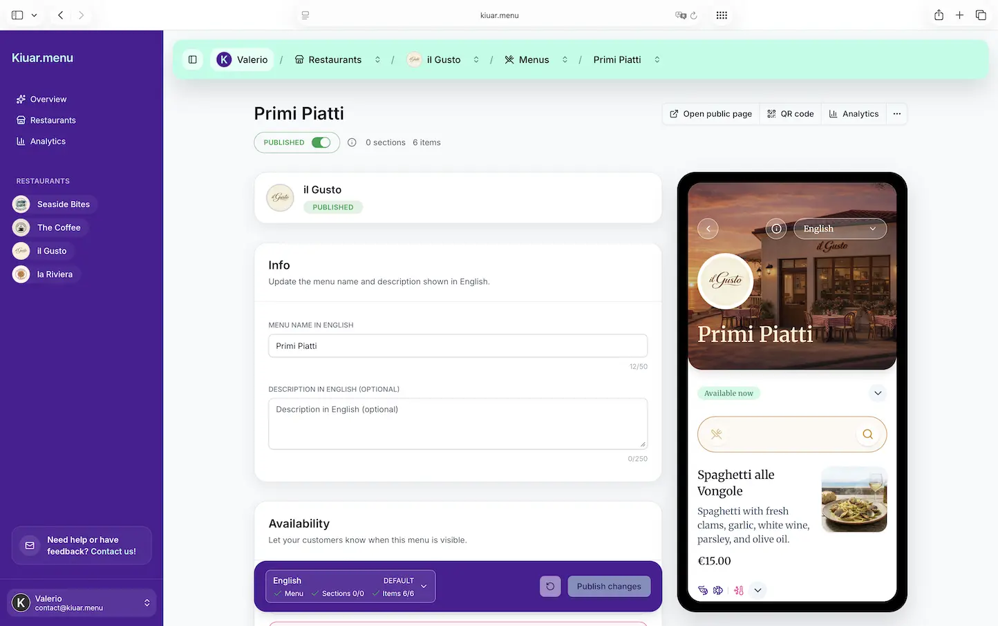 Kiuar.menu — Editor